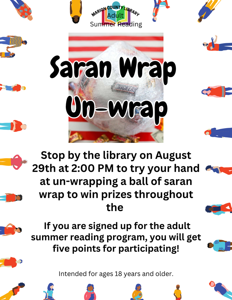 Adult Reading Program: Saran Wrap Un-Wrap