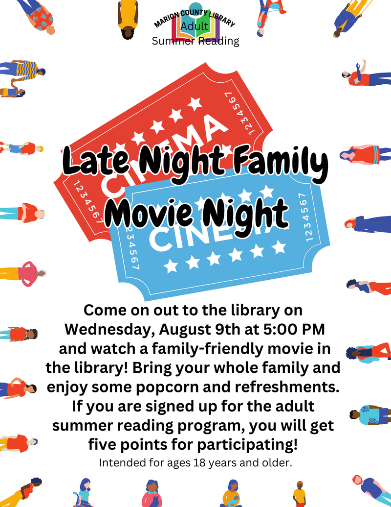 Adult Reading Program: Late Night Movie Night!